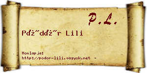 Pödör Lili névjegykártya